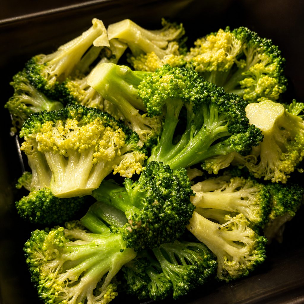 Steamed Broccoli.